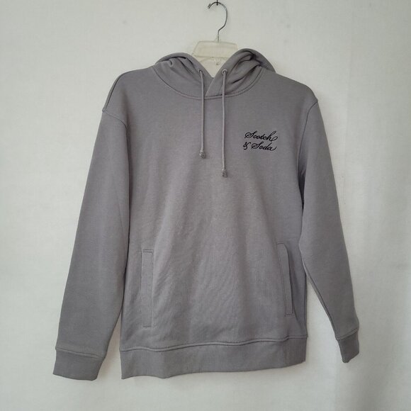 Scotch & Soda Sweatshirt Mens M‎ Asphalt Relaxed Fit Fleece Graphic Hoodie New - Picture 2 of 14